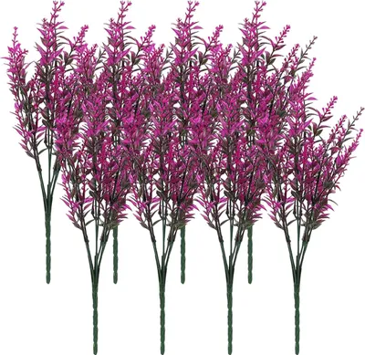 Produktbild von 8 Bündel künstlicher Lavendel, 14 Zoll, UV-beständig, Bauernhaus-Dekor, ohne Behälter, 8 Stück