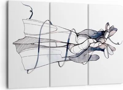 Produktbild von Bild auf Leinwand - Leinwandbild - 3 Teile - Hände Surrealismus Grafik - 105x70cm - Wand Bild - Wanddeko - Wandbilder - Leinwanddruck - Bilder - Wanddekoration - Leinwand bilder - CE105x70-4447