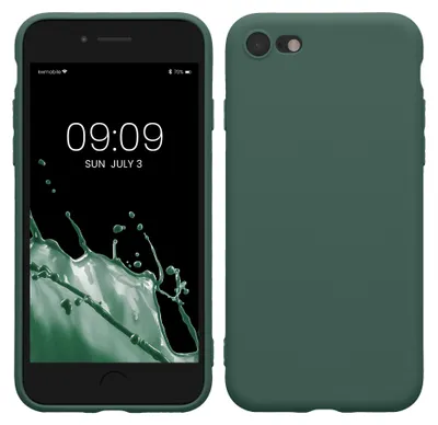 Produktbild von kwmobile Handyhülle für Apple iPhone SE (2022) / SE (2020) / 8 / 7 Hülle - weiches Handy Silikon Case - Schutzhülle Cover - Tannengrün