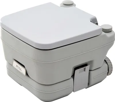 Produktbild von Outdoor-WC, tragbare Toilette, Abfalltank, Spültank, Kunststoff, Deckel, Grau