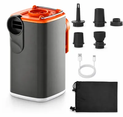 Produktbild von Mini Akku Luftpumpe USB wiederaufladbar, elektrische Luftmatratzen Pumpe mit 5 kPa Druck, Aufblas- und Absaugfunktion für Reisen und Camping