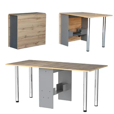 Produktbild von Esstisch ausklappbar- Klappbarer Tisch- 174 x 80 x75 cm - Klapptisch - Funktionstisch - Bürotisch - Holzoptik- Eiche-374-6