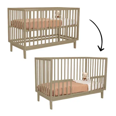 Produktbild von Novi Lauren 60x120 cm mitwachsendes Babybett, Sand, höhenverstellbar, umbaubar zum Juniorbett mit Rausfallschutz