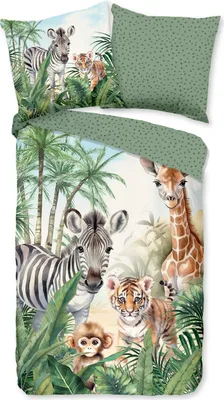 Produktbild von Duvet cover Good Morning 135x200 + 1* 80x80 cm - jungle animals