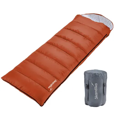 Produktbild von Skandika Deckenschlafsack Iceland Single | Schlafsack Outdoor für Erwachsene, 3 Jahreszeiten mit Baumwolle, 220 x 80 cm, als Doppelschlafsack nutzbar