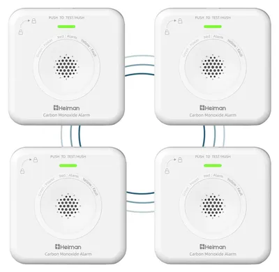 Obrázok produktu pre Detektor oxidu uhoľnatého s alarmom 85 dB, sada 4 kusov