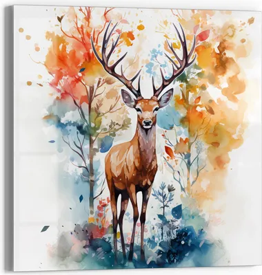 Produktbild von DEQOART Magnettafel Glas 50x50 cm 'Farbenpracht der Wildnis' beschreibbar Whiteboard Küche