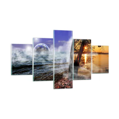 Produktbild von Bilder auf glas - Abstraktion Umwelt Erde - 125x70cm - Glasbilder - Wandbilder - Kunstdruck - zum Aufhängen bereit - Wanddekoration aus Glas - Glas Bilder - Wandbild auf Glas - GEA125x70-0308