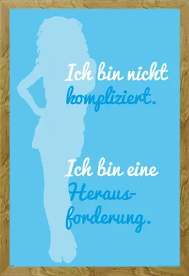 Image de Motivational - Poster - Je ne suis pas compliqué + cadre interchangeable, Shinsuke® Maxi MDF chêne, vitre acrylique