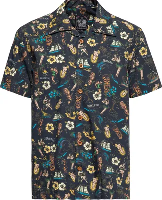Produktbild von King Kerosin Kurzarmhemd Herren Tropical Hawaiian Style Shirt Deluxe schwarz XL