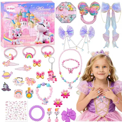 Produktbild von Adventskalender 2026 Mädchen Einhorn 24 Tage Weihnachtskalender Kinder Einhorn Weihnachten Countdown Kalender Spielzeug Weihnachts geschenke
