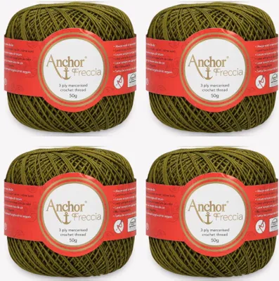 Immagine prodotto di 4x Anchor Freccia 6 – filato di cotone mercerizzato per uncinetto (Color 00281)