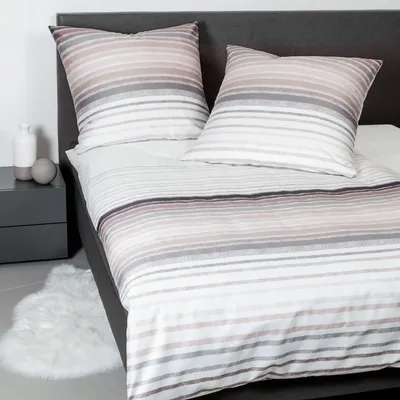 Produktbild von Janine Mako Satin Bettwäsche J.D. in 155x220 + 80x80 cm 87059-07 cappuccino