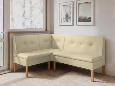 Produktbild von JKG Meble Eckbank fur Essizmmer - Eckbank Küche mit Aufbewahrungsbehälter - Sitzecke Küche - Velours - Essecke - Küchensofa - Beige - 130x170 cm