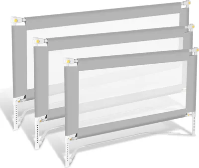 Produktbild von Clanmacy 200cm Bettgitter Babybettgitter Kinderbettgitter Höhenverstellbar für Babys Und Kinder, Rausfallschutz Klappbar, Bettschutzgitter für Kinderbett, Stabil & Tragbar