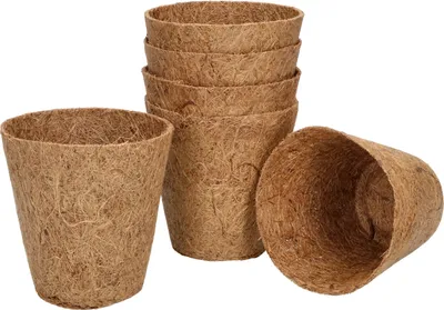 Immagine prodotto di KOTARBAU® Set di 6 vasi da fiori in cocco 8x8 cm