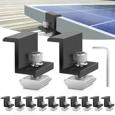 12 Solar-Endklemmen 30 mm schwarz inkl. Maulschlüssel