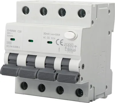 Produktbild von GYR9NM RCBO 6KA Leitungsschutzschalter mit Fehlerstromschutz 3P+N 16A 30mA