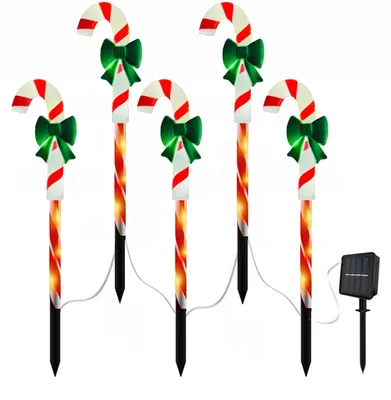 5er-Set Solar-Steckleuchten Weihnachten, 8 Modi, LED, wasserdicht