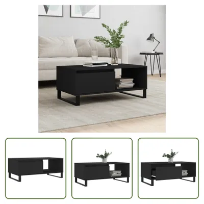 Produktbild von The Living Store Couchtisch Schwarz 90x50x36,5 cm Holzwerkstoff
