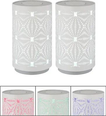 Produktbild von 2x RGB LED Tischleuchte, Akku, Touch, weiß, H 14 cm
