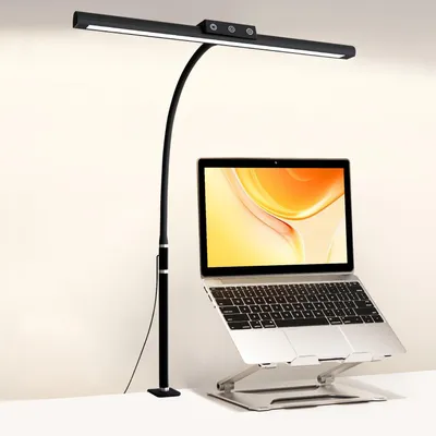Produktbild von LED Schreibtischlampe Klemmbar Dimmbar 5 Farbtemperaturen Verstellbarer Augenschutz Tischlampe für Büro, Lesen, Lernen