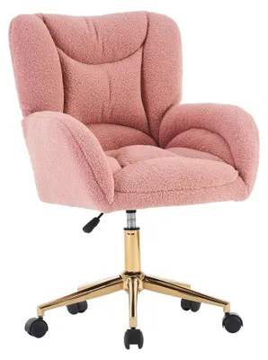 Zdjęcie produktu dla Krzesło biurowe, ergonomiczna konstrukcja, regulowana wysokość, różowe
