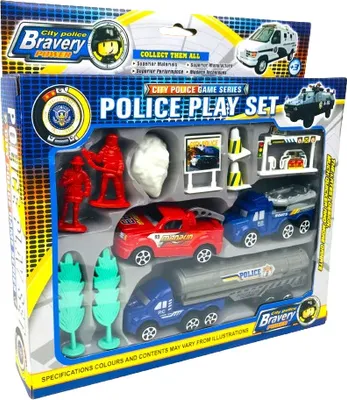 Produktbild von Polizeifahrzeugset, 24,5 x 24,5 x 4,5cm