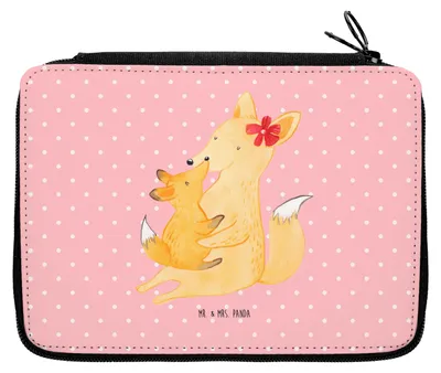 Produktbild von Mr. & Mrs. Panda Mäppchen Fuchs Mama - Rot Pastell - Geschenk, Bleistiftetui, Mami, Schreibmappe, Schoß, Etui für Stifte, Muttertag, Federtasche, Mutter, Schulmäppchen