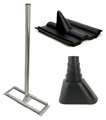Produktbild von PremiumX PROFI X100-48 Dachsparrenhalter Stahl Sparrenhalter für SAT-Antenne Frankfurter Dachabdeckung Manschette schwarz