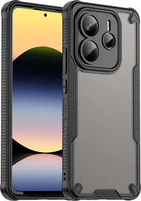 Obrázek produktu pro Ochranné pouzdro pro Xiaomi Redmi Note 14 5G, průsvitná matná zadní strana, TPU bumper pouzdro Černý