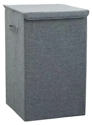 Faltbarer Wäschekorb mit Deckel, 34x34x56 cm, grau