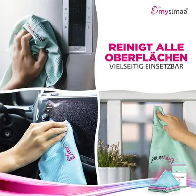 Produktbild von MySimaa 3x Microfasertuch für Autopflege, Haus, Küche, Fenster, Glas & Auto, Große Weiche Mikrofaser Putztücher, Fusselfreies Microfaser Lappen, Profi Mikrofasertücher, Microfaser Putztuch