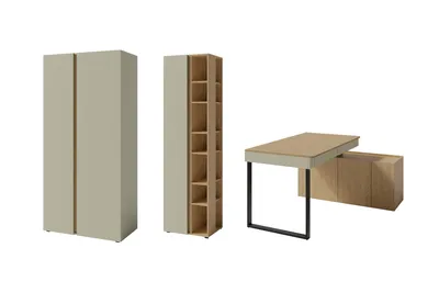 Produktbild von JUGENDZIMMER-SET LIBU AA 3-teilig in Eukalyptus / Baltic Düne Eiche