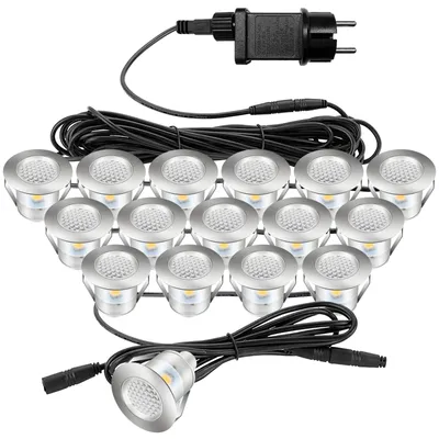 Productafbeelding van Set van 16 LED Inbouwspots voor Buiten, IP67 Waterdicht, Warm Wit