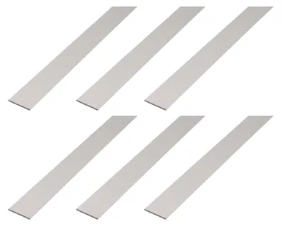 Immagine prodotto di Alberts, 6 barre piatte in alluminio, colore argento anodizzato, dimensioni 25 x 2 mm, lunghezza 2 metri