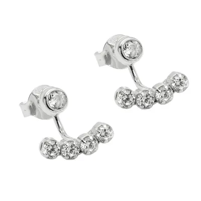 Produktbild von Ohrstecker Ohrring 10x9mm 2-teilig mit Zirkonias Silber 925 silber 10x9mm