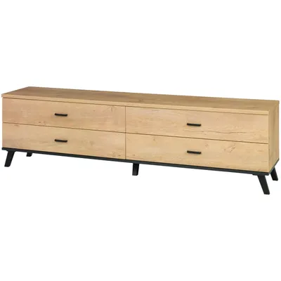 Produktbild von TV Lowboard JOHNNY JH6 eiche lefkas / schwarz