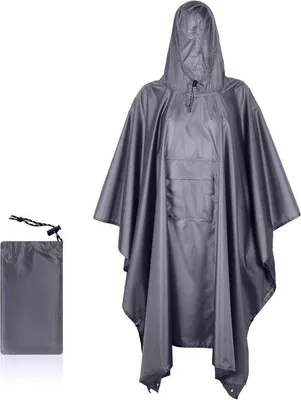 Produktbild von Famanu Trekking Regenponcho mit Kapuze - wasserdichte multifunktionale Regencape für Outdooraktivitäten