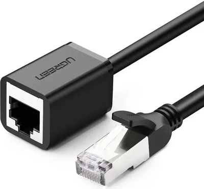 Produktbild von UGREEN Cat 6 FTP Ethernet RJ45 Verlängerung männlich/weiblich geschirmte Patchkabel 1 m (schwarz)