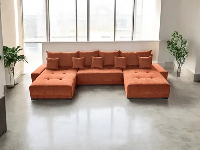 Zdjęcie produktu dla Narożnik z funkcją spania i podstawą łóżka RELAXO w kształcie litery U - komfort i styl w salonie Orange