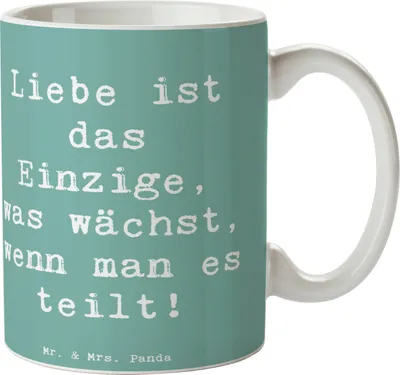 Produktbild von Mr. & Mrs. Panda Tasse Spruch Eheversprechen Liebe Teilen - Meeresbrise - Geschenk, Teetasse, Geschenke, Dekoration, Pott, und Hingabe, Kaffeetasse, schenken, schöne