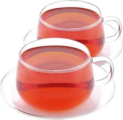 Obrázek produktu pro Sada dvou šálků na čaj | Borosilikátové sklo | 250 ml | Vhodné do mikrovlnné trouby, lednice a myčky