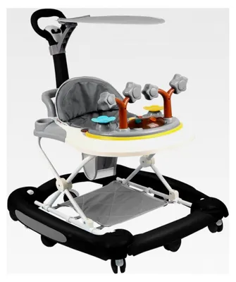 Produktbild von 3-in-1 Lauflernhilfe für Babys, höhenverstellbar, mit Universalrad, geeignet von 6 bis 18 Monaten (67 x 72 x 92 cm, schwarz)