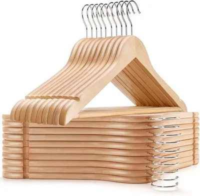 Produktbild von Famanu Kleiderbügel 30 Stück 44,5 cm - Platzsparend mit Antirutsch-Hosenstange