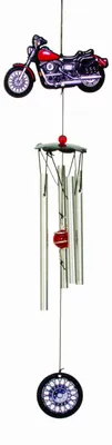 Windspiel Motorrad-Design, 4,5" x 21" x 2,5", blau, Metall