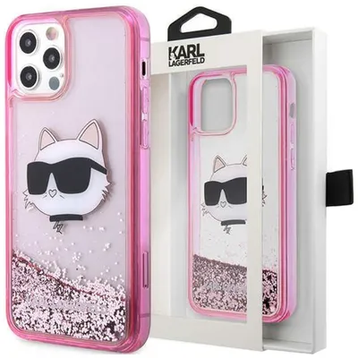 Produktbild von Karl Lagerfeld KLHCP12MLNCHCP iPhone 12/ 12 Pro 6.1  pink/pink Hardcase Glitter Choupette Head Handyhülle
