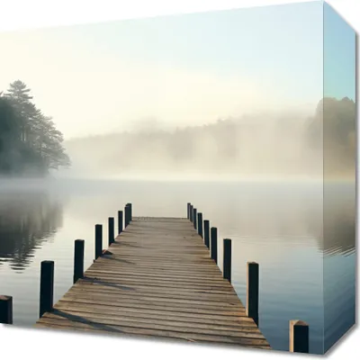 Produktbild von Bild 30x30cm Morgenstille am Wasser
