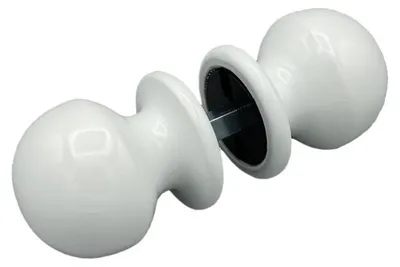 Imagen del producto de Pomo de puerta de 50 mm de diámetro, juego completo, fabricado en aluminio de color blanco RAL 9010.