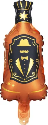 Produktbild von Folienballon Whiskey Flasche 27x12cm Braun / Schwarz